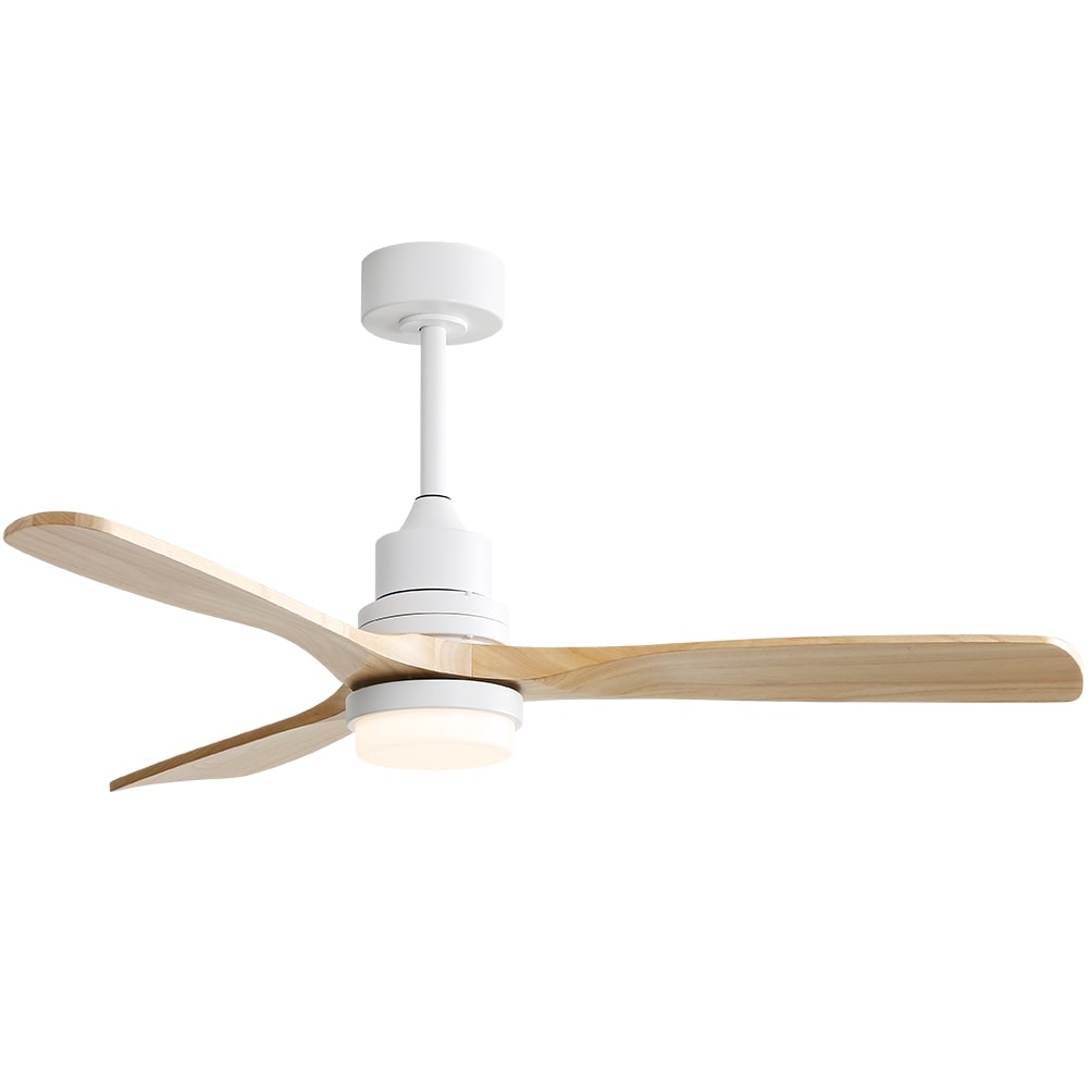 Ventilateur de plafond intérieur en bois Sofucor 52 avec télécommande, éclairage intégré en option.