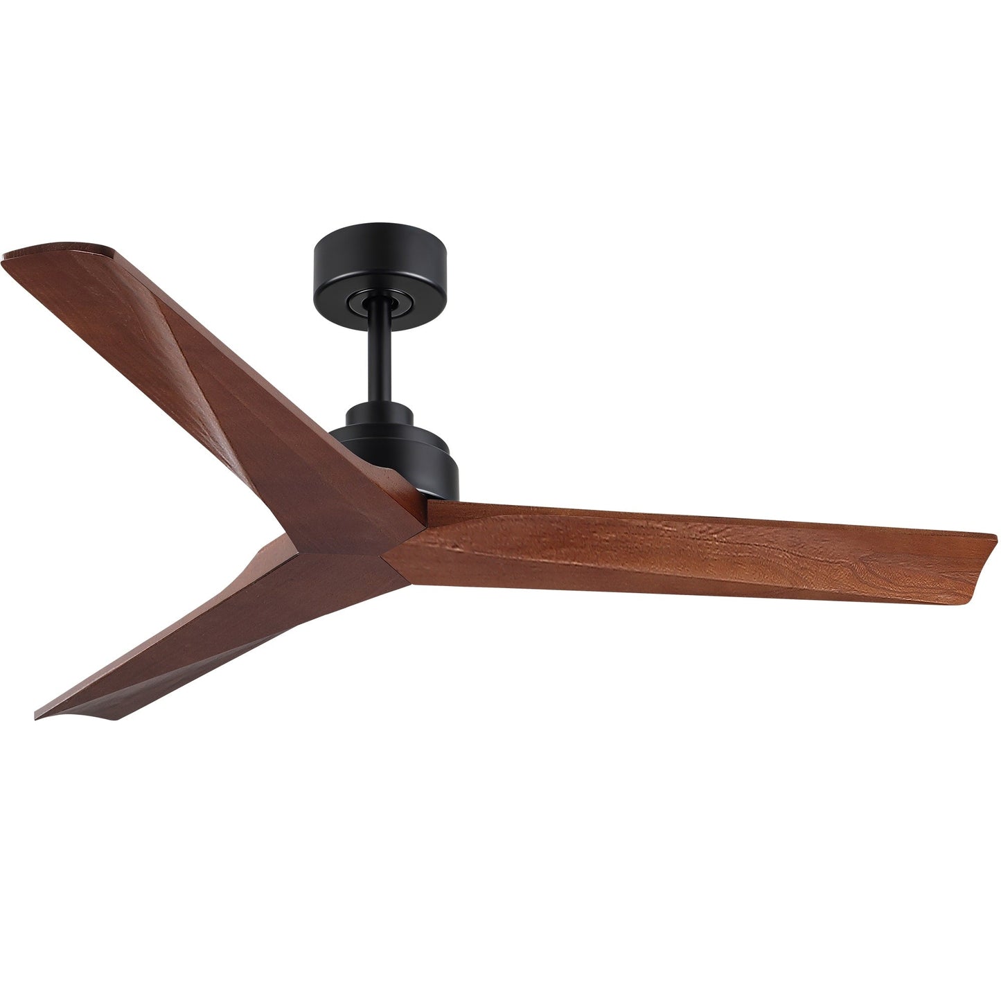 Ventilateur de plafond moderne de 52 pouces en bois massif/ABS avec télécommande (sans éclairage), 6 vitesses de ventilation, flux d'air réversible.