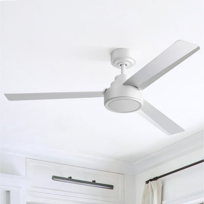 Ventilateur de plafond moderne de 52 pouces en bois massif/ABS avec télécommande (sans éclairage), 6 vitesses de ventilation, flux d'air réversible.