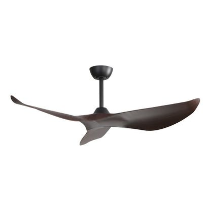 Ventilateur de plafond moderne de 52 pouces en bois massif/ABS avec télécommande (sans éclairage), 6 vitesses de ventilation, flux d'air réversible.