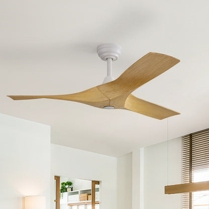 Ventilateur de plafond moderne de 52 pouces en bois massif/ABS avec télécommande (sans éclairage), 6 vitesses de ventilation, flux d'air réversible.