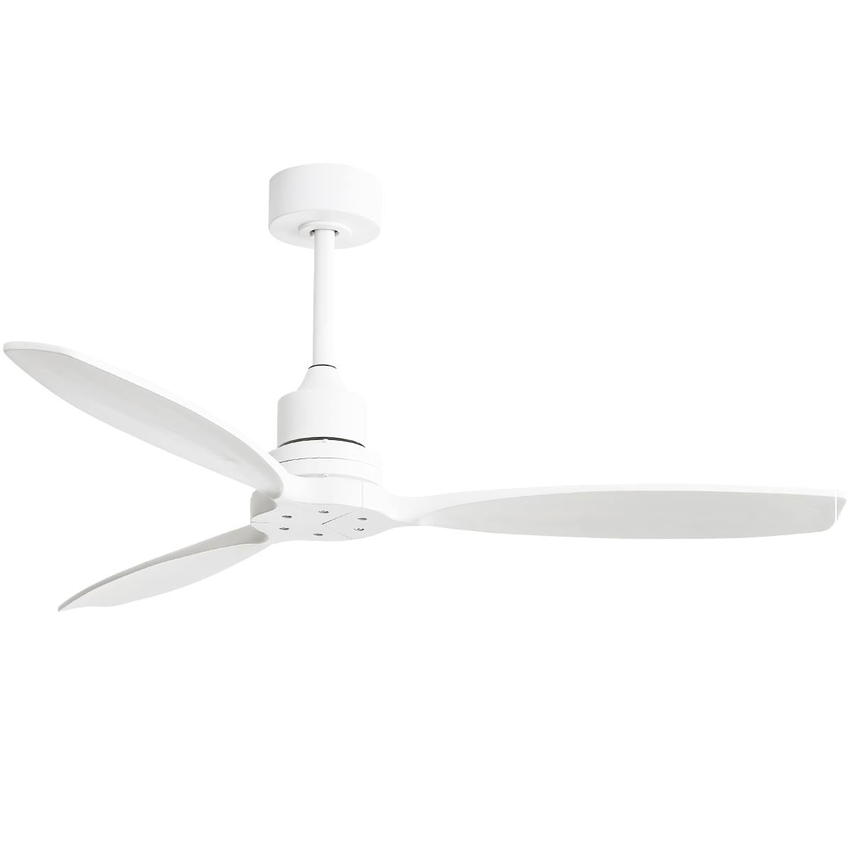 Ventilateur de plafond moderne de 52 pouces en bois massif/ABS avec télécommande (sans éclairage), 6 vitesses de ventilation, flux d'air réversible.