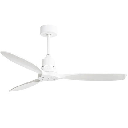 Ventilateur de plafond moderne de 52 pouces en bois massif/ABS avec télécommande (sans éclairage), 6 vitesses de ventilation, flux d'air réversible.