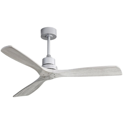 Ventilateur de plafond moderne de 52 pouces en bois massif/ABS avec télécommande (sans éclairage), 6 vitesses de ventilation, flux d'air réversible.
