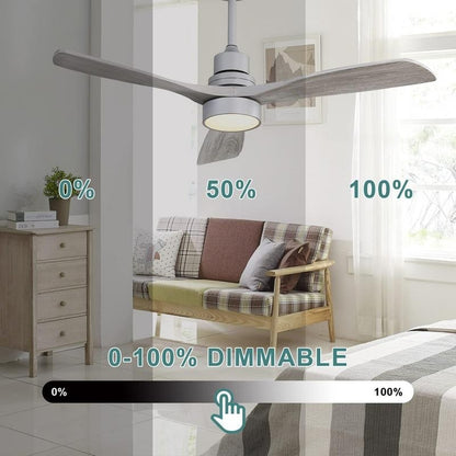 Ventilateur de plafond intérieur en bois Sofucor 52 avec télécommande, éclairage intégré en option.