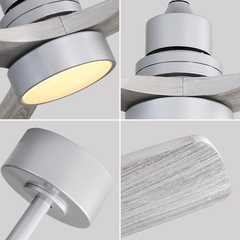 Ventilateur de plafond intérieur en bois Sofucor 52 avec télécommande, éclairage intégré en option.