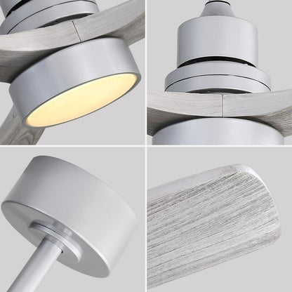 Ventilateur de plafond intérieur en bois Sofucor 52 avec télécommande, éclairage intégré en option.