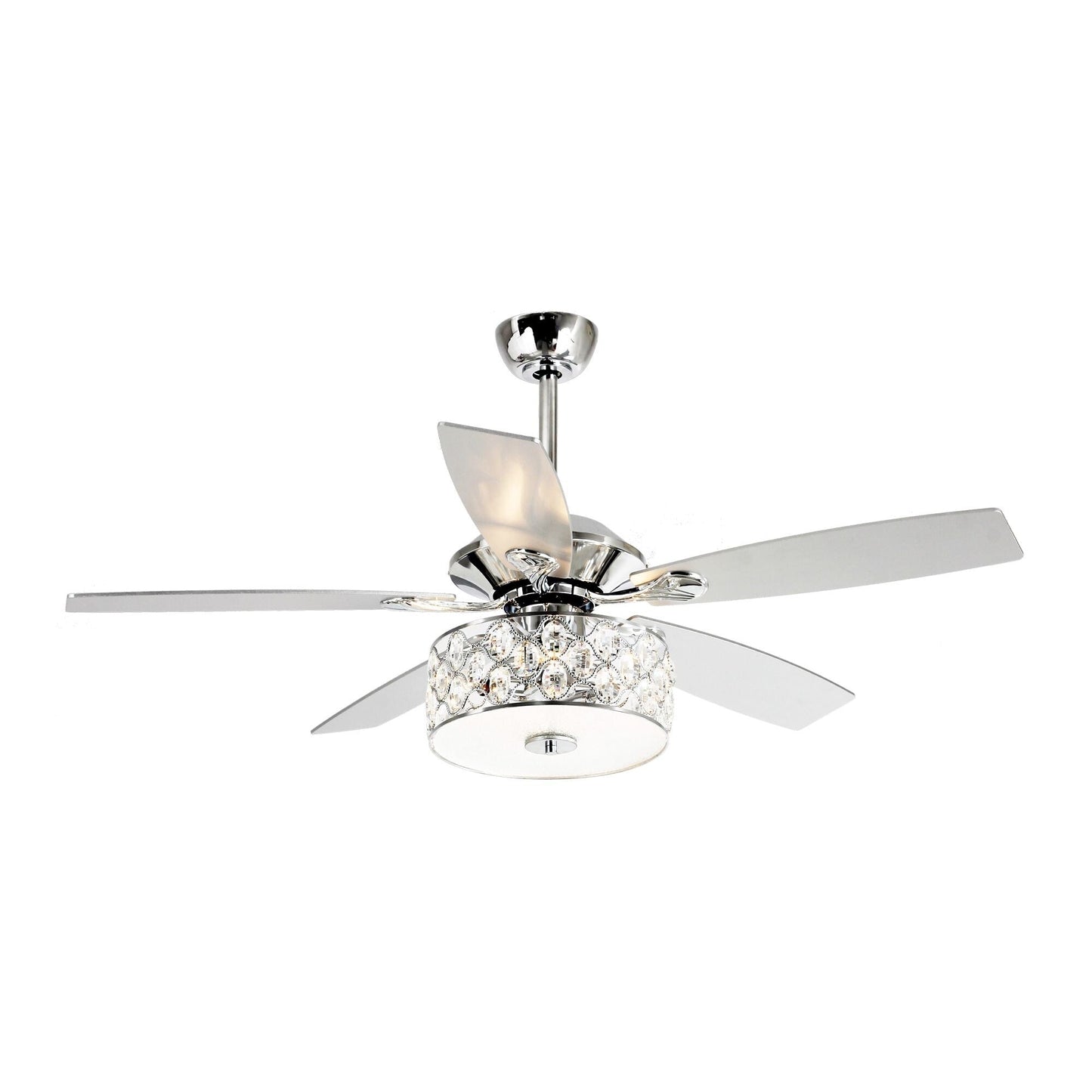 52 Lampe de plafond moderne à 4 lumières, lustre en cristal avec télécommande
