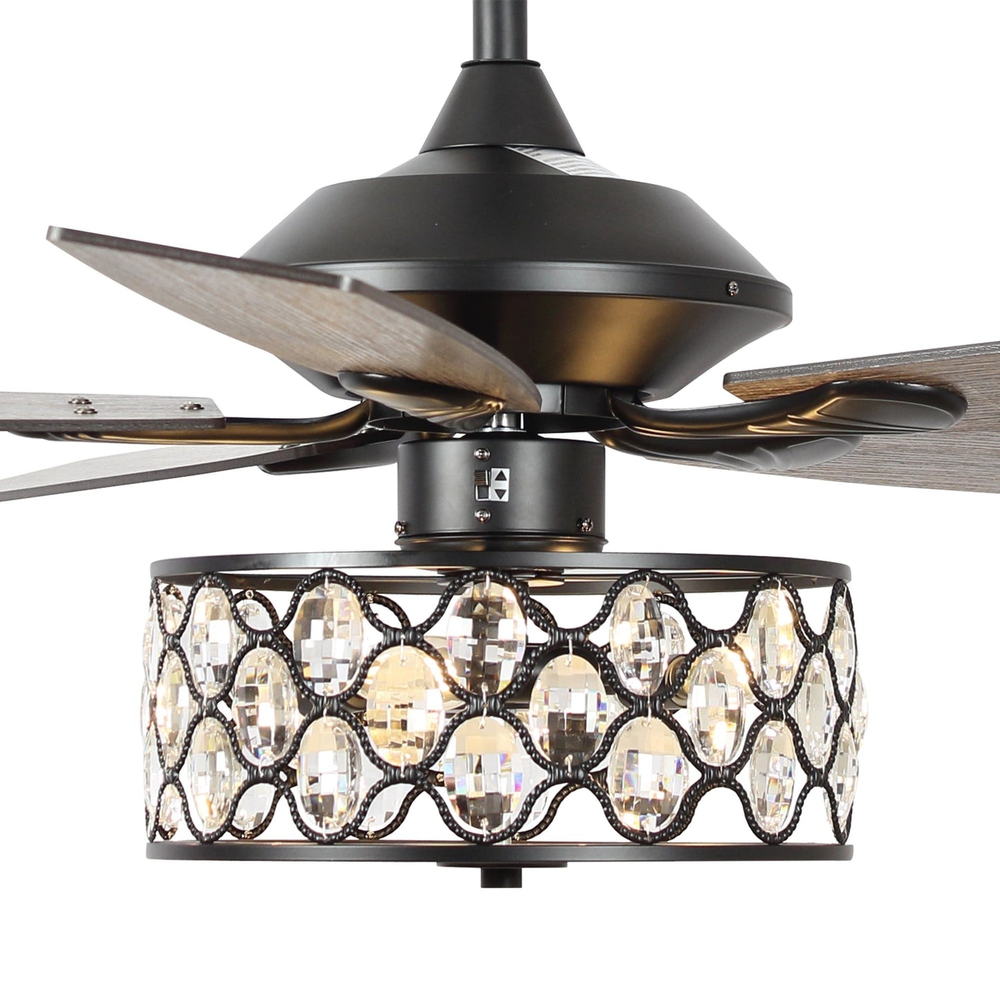 52 Lampe de plafond moderne à 4 lumières, lustre en cristal avec télécommande