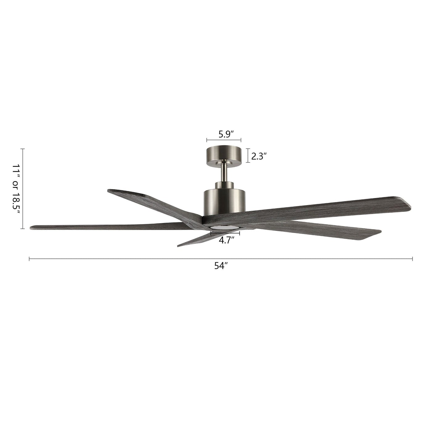 WINGBO Ventilateur de plafond intérieur à 54 pouces avec moteur DC, sans éclairage - N/A