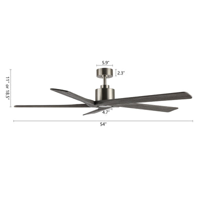 WINGBO Ventilateur de plafond intérieur à 54 pouces avec moteur DC, sans éclairage - N/A