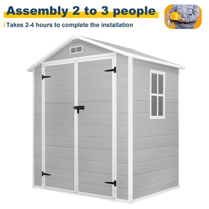 Abri de jardin en résine pour extérieur, résistant aux intempéries, avec plancher, Spire Tool Shed, 6 pi x 4 pi/6 pi x 8 pi/8 pi x 6 pi/8 pi x 10 pi