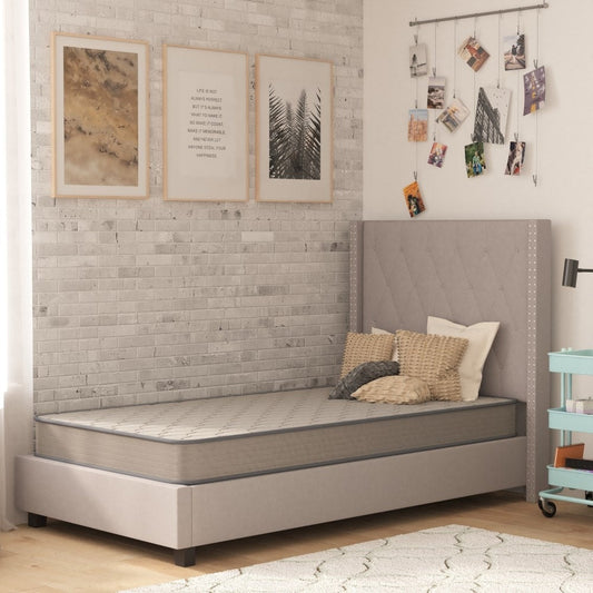 Matelas hybride à ressorts à revêtement semi-rigide de densité moyenne