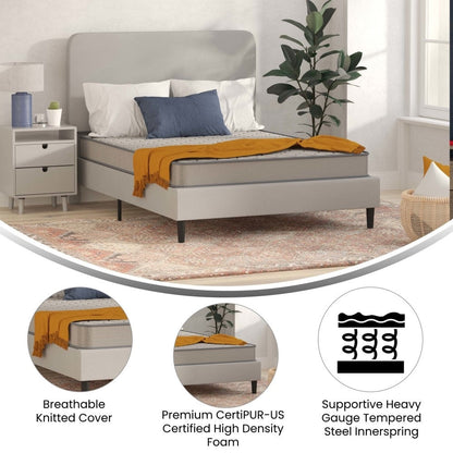 Matelas hybride à ressorts à revêtement semi-rigide de densité moyenne