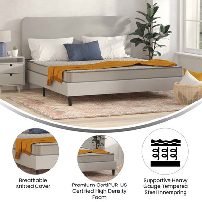 Matelas hybride à ressorts à revêtement semi-rigide de densité moyenne