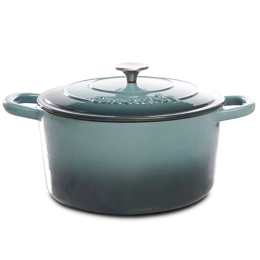 Poule à ragoût ronde en fonte de 7 quarts, couleur cendrée