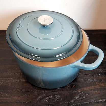 Poule à ragoût ronde en fonte de 7 quarts, couleur cendrée
