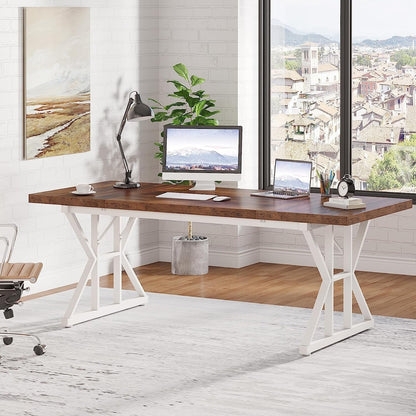 Bureau de direction de 70,8 pouces, grand bureau d'ordinateur, poste de travail.