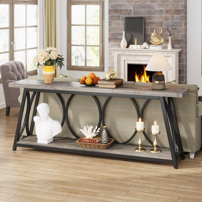 Table de console extra longue de 180 cm, table d'appoint pour canapé, pour salon.