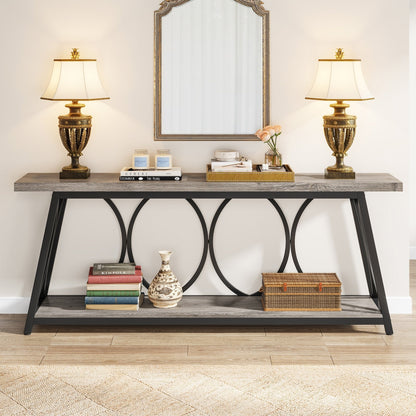 Table de console extra longue de 180 cm, table d'appoint pour canapé, pour salon.