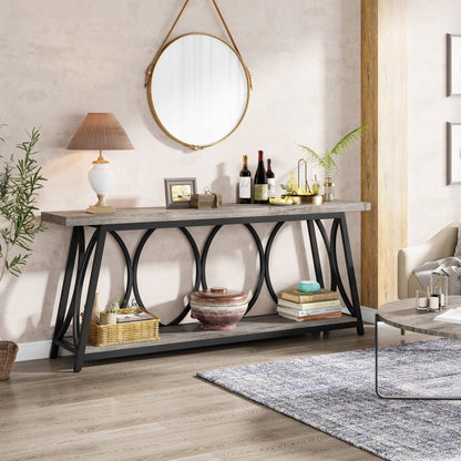 Table de console extra longue de 180 cm, table d'appoint pour canapé, pour salon.