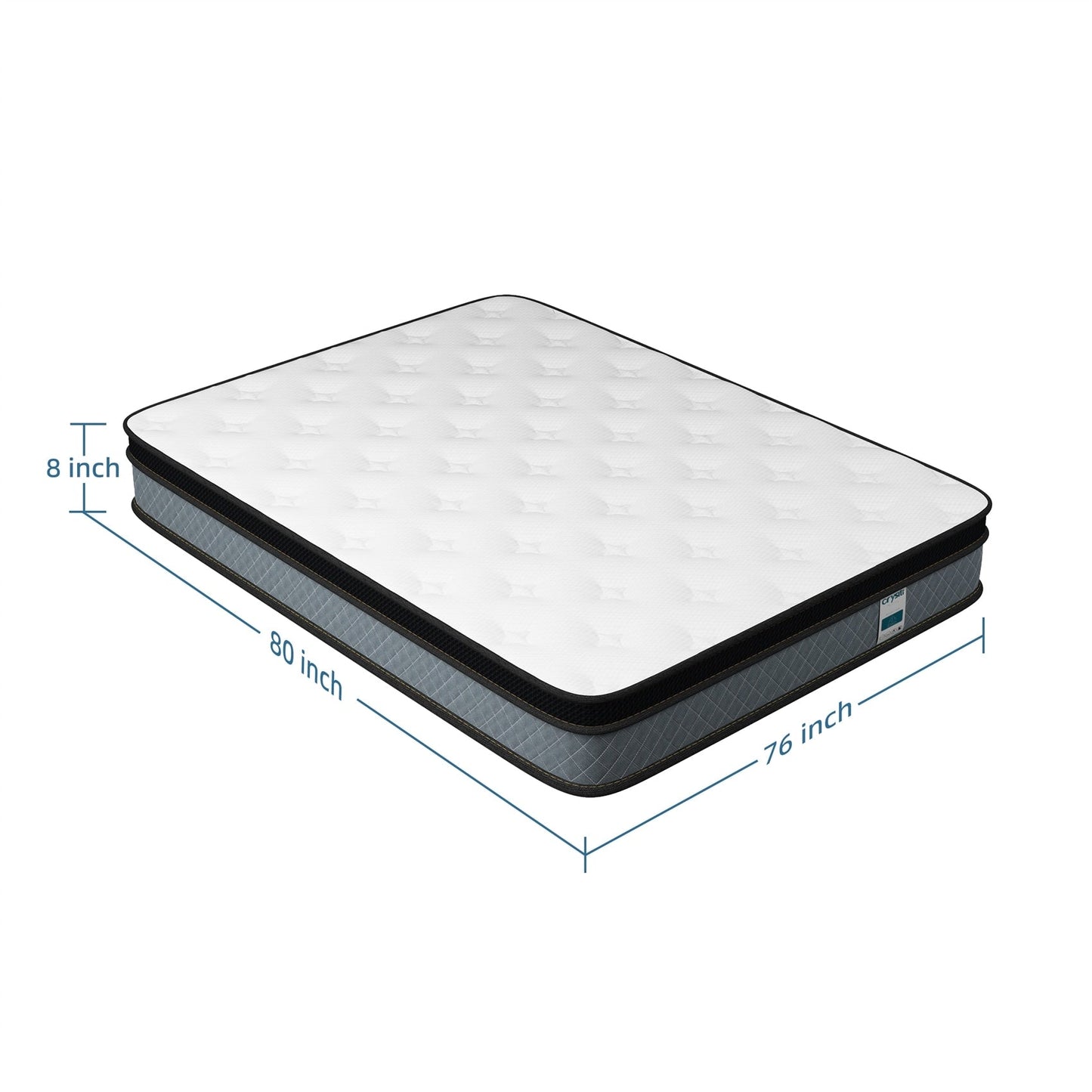 Matelas hybride en mousse à mémoire de forme à refroidissement rapide, dureté moyenne, livré dans une boîte (8 pouces)