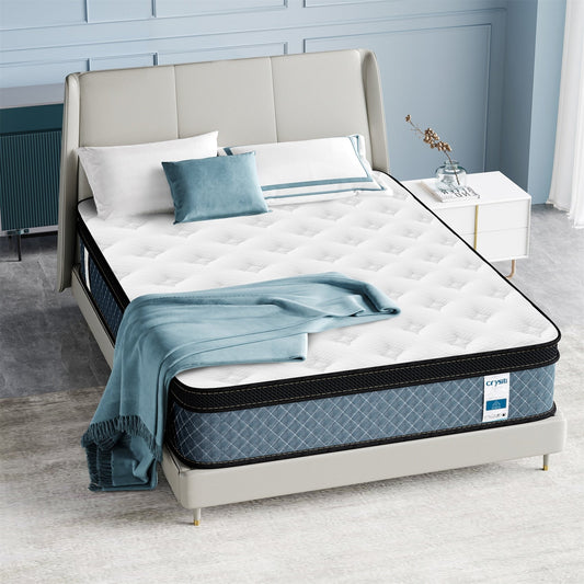 Matelas hybride en mousse à mémoire de forme à refroidissement rapide, dureté moyenne, livré dans une boîte (8 pouces)