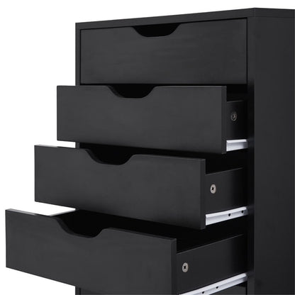 Armoire étroite en bois à 9 tiroirs avec tiroirs à coulisses fluides et étagère de rangement supérieure.