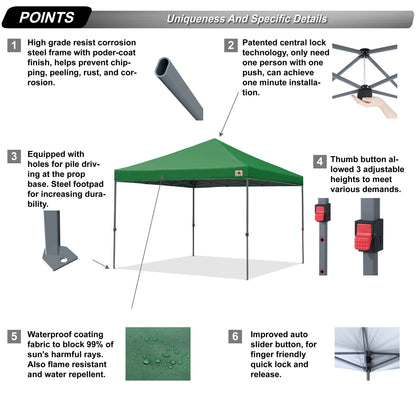 ABCCANOPY Tente de parasol pliable et facile à monter, durable, pour extérieur.