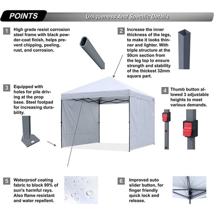 ABCCANOPY Tente de parasol pliable et facile à monter, durable, pour extérieur.
