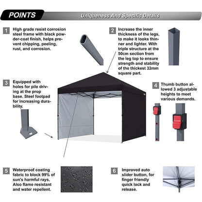 ABCCANOPY Tente de parasol pliable et facile à monter, durable, pour extérieur.