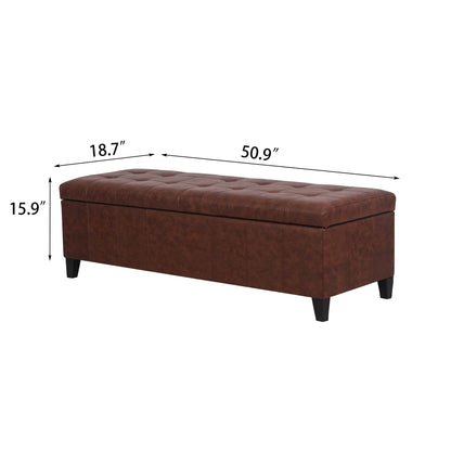 Tabouret de rangement Adeco 50 en simili cuir