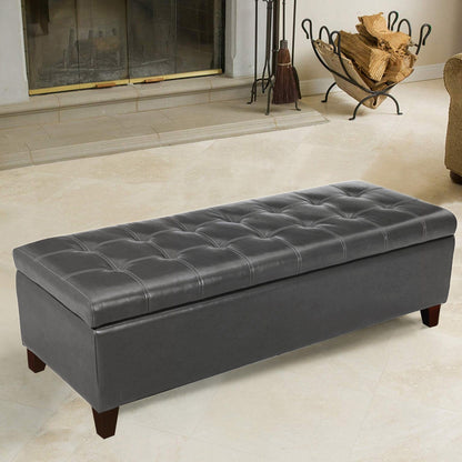 Tabouret de rangement Adeco 50 en simili cuir