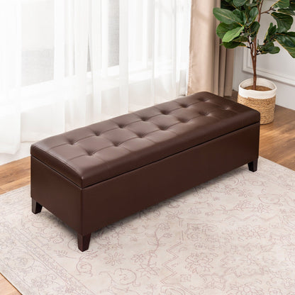 Tabouret de rangement Adeco 50 en simili cuir