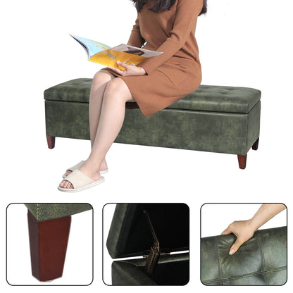 Tabouret de rangement Adeco 50 en simili cuir