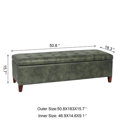 Tabouret de rangement Adeco 50 en simili cuir