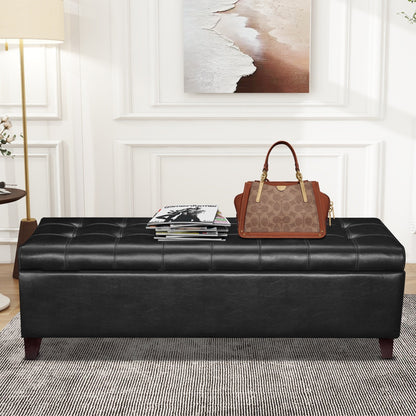Tabouret de rangement Adeco 50 en simili cuir