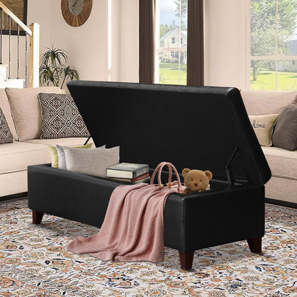 Tabouret de rangement Adeco 50 en simili cuir