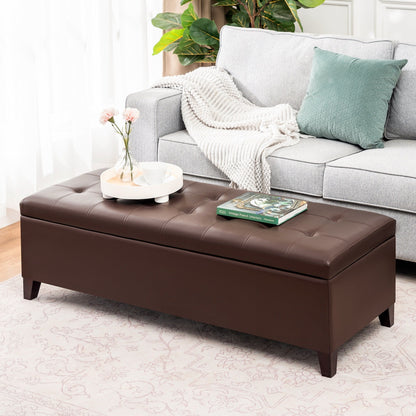 Tabouret de rangement Adeco 50 en simili cuir