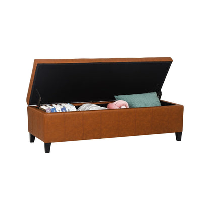 Tabouret de rangement Adeco 50 en simili cuir