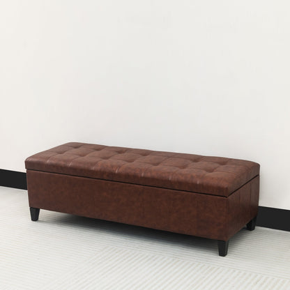 Tabouret de rangement Adeco 50 en simili cuir