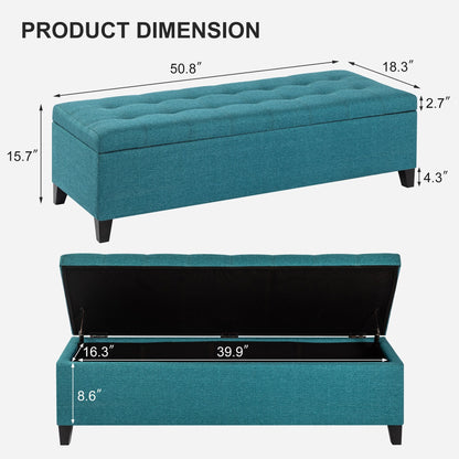 Tabouret de rangement Adeco 50 en simili cuir