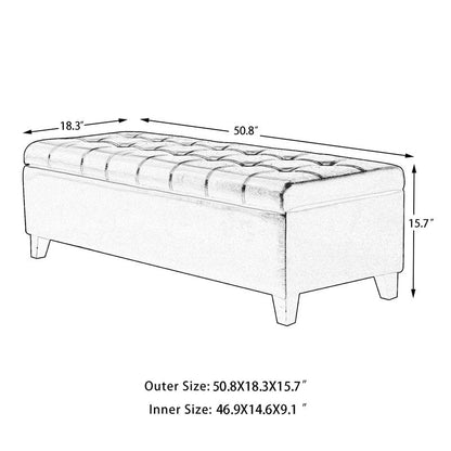 Tabouret de rangement Adeco 50 en simili cuir