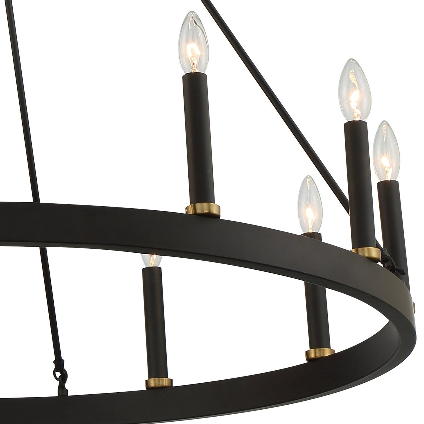 Suspension Acroma à 12 lumières, style ferme, 40 pouces, en forme de roue de charrette, avec certification UL - 40'' de diamètre x 138'' de hauteur