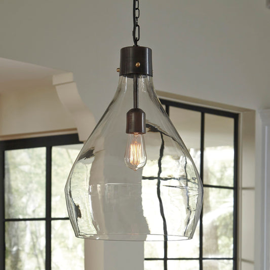 Suspension en verre gris Avalbane de Signature Design by Ashley - 13,88 L x 13,88 P x 20,25 H (en pouces)