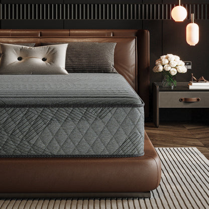 Matelas hybride en mousse à mémoire de forme avec gel, 25 cm (10 po), fermeté moyenne, SweDrea, certifié CertiPUR-US, SGS et OEKO-TEX, respirant et rafraîchissant.
