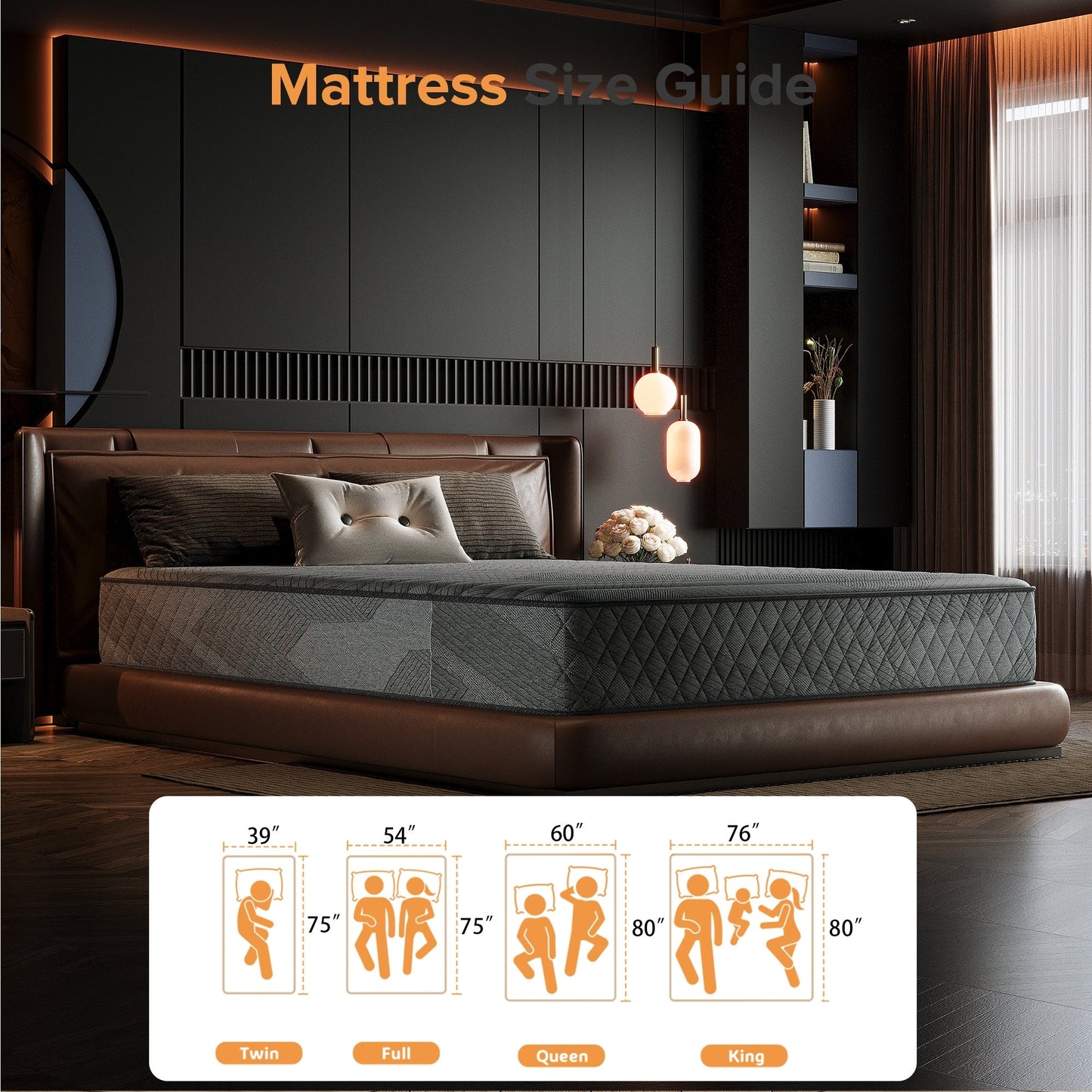 Matelas hybride en mousse à mémoire de forme avec gel, 25 cm (10 po), fermeté moyenne, SweDrea, certifié CertiPUR-US, SGS et OEKO-TEX, respirant et rafraîchissant.