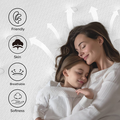 Matelas en mousse à mémoire de forme hybride SweDrea de 30 cm (12 po) à fermeté moyenne, certifié CertiPUR-US et Oeko-TEX, avec absorption au charbon de bambou.