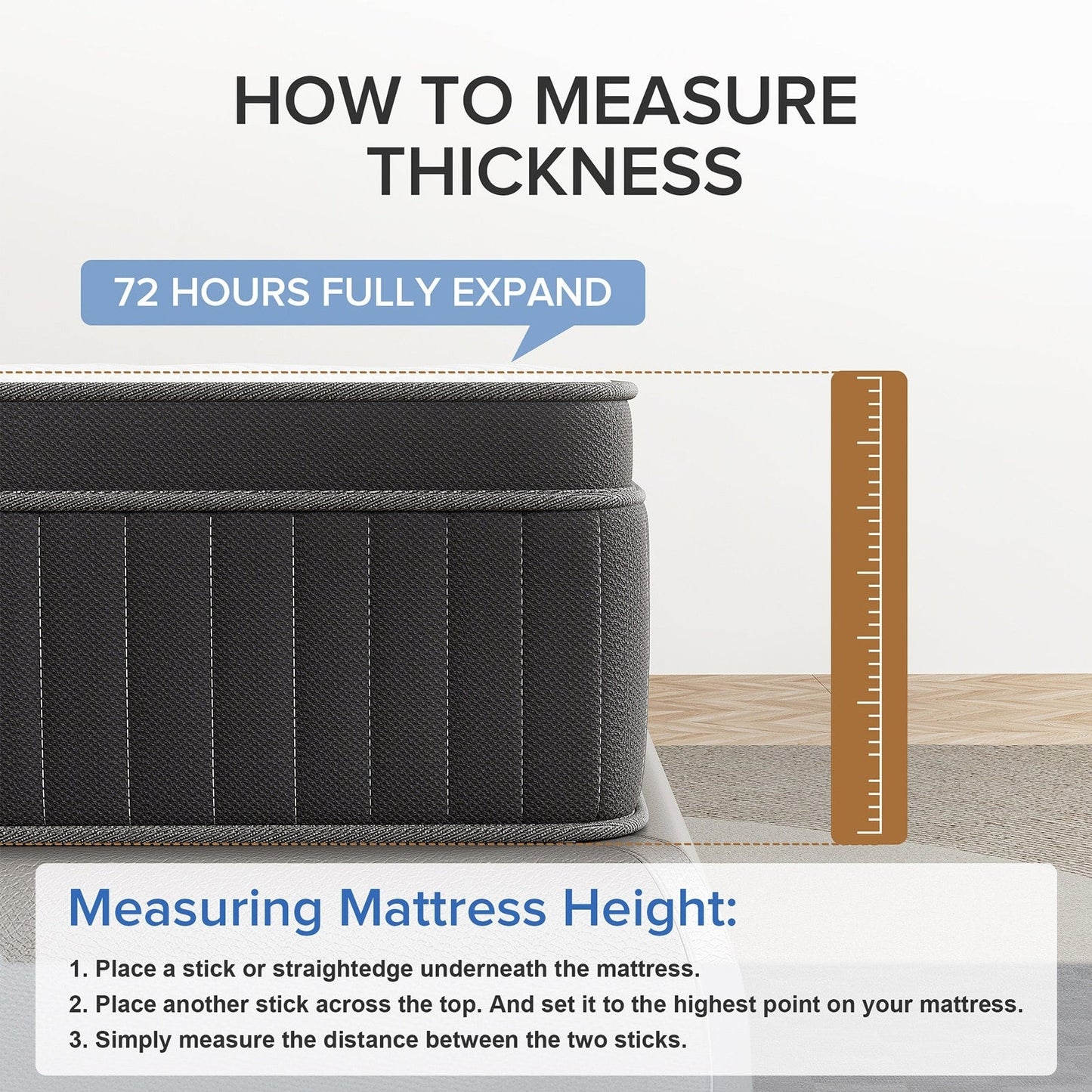 Matelas à ressorts SweDrea 12 pouces, fermeté moyenne, pour soulager les maux de dos et assurer un refroidissement optimal, certifié CertiPUR-US, SGS et OEKO-TEX.