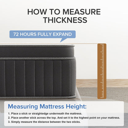 Matelas à ressorts SweDrea 12 pouces, fermeté moyenne, pour soulager les maux de dos et assurer un refroidissement optimal, certifié CertiPUR-US, SGS et OEKO-TEX.